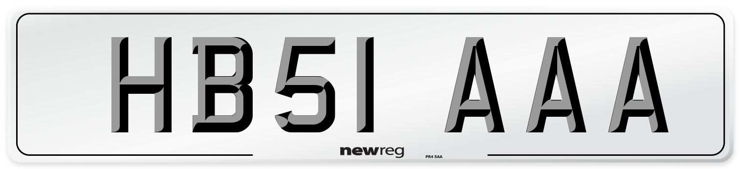 HB51 AAA Number Plate from New Reg